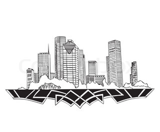 320x265 Houston, Texas Skyline Detailed Vector Silhouette Stock Vector