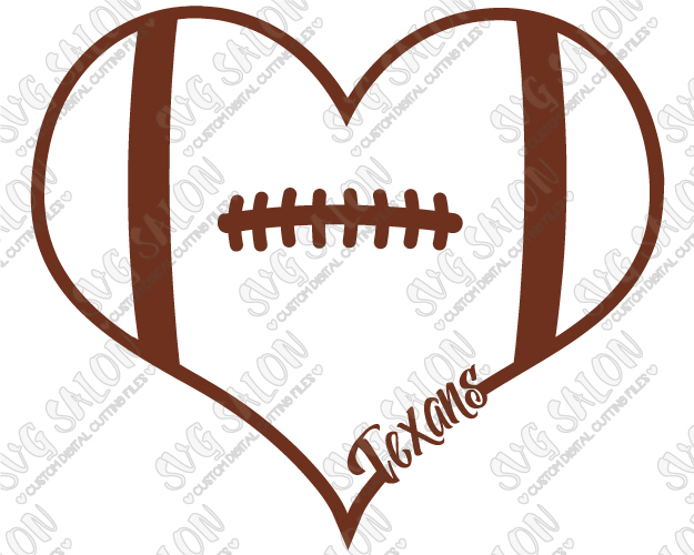 625x500 Texans Fan Football Laces Heart Custom Diy Vinyl Shirt Decal