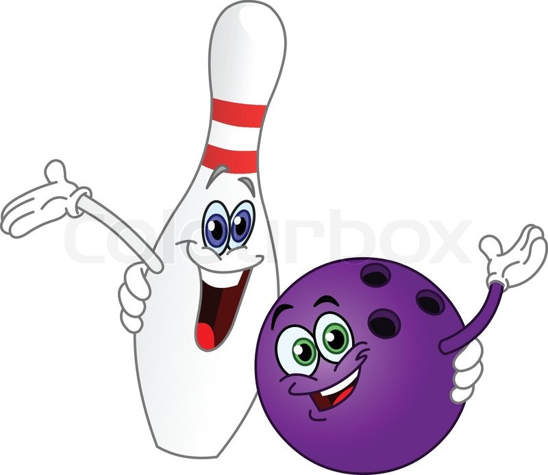 800x693 Cartoon Bowling Ball And Pin Stock Vector Colourbox