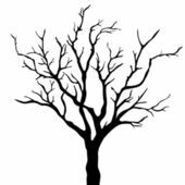 170x170 Tree Silhouette, Dry Tree Or Dead Tree On White On Background