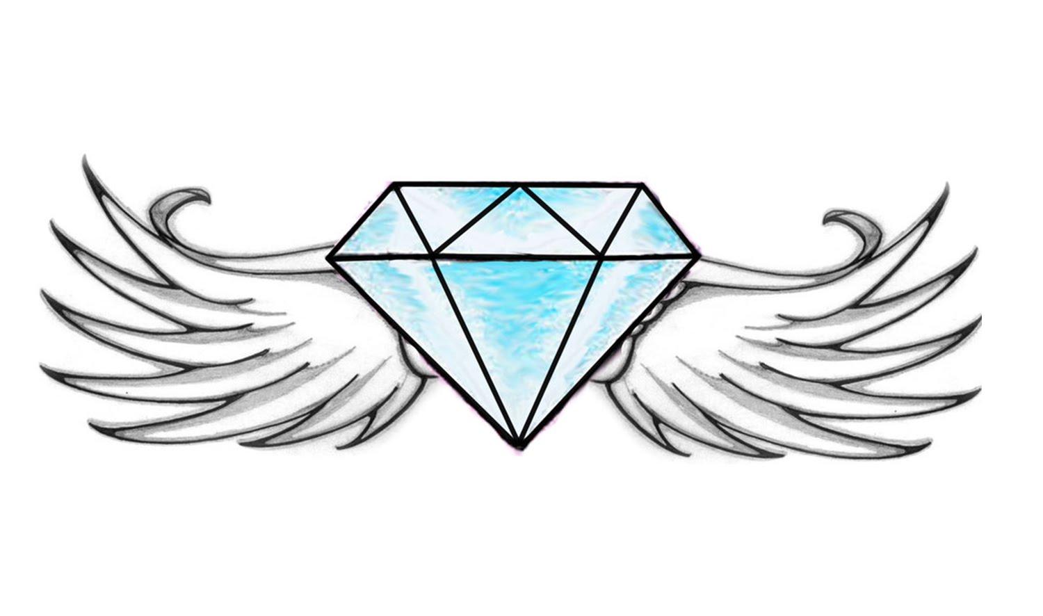 1500x886 How To Draw A Diamond With Wings (Easy)