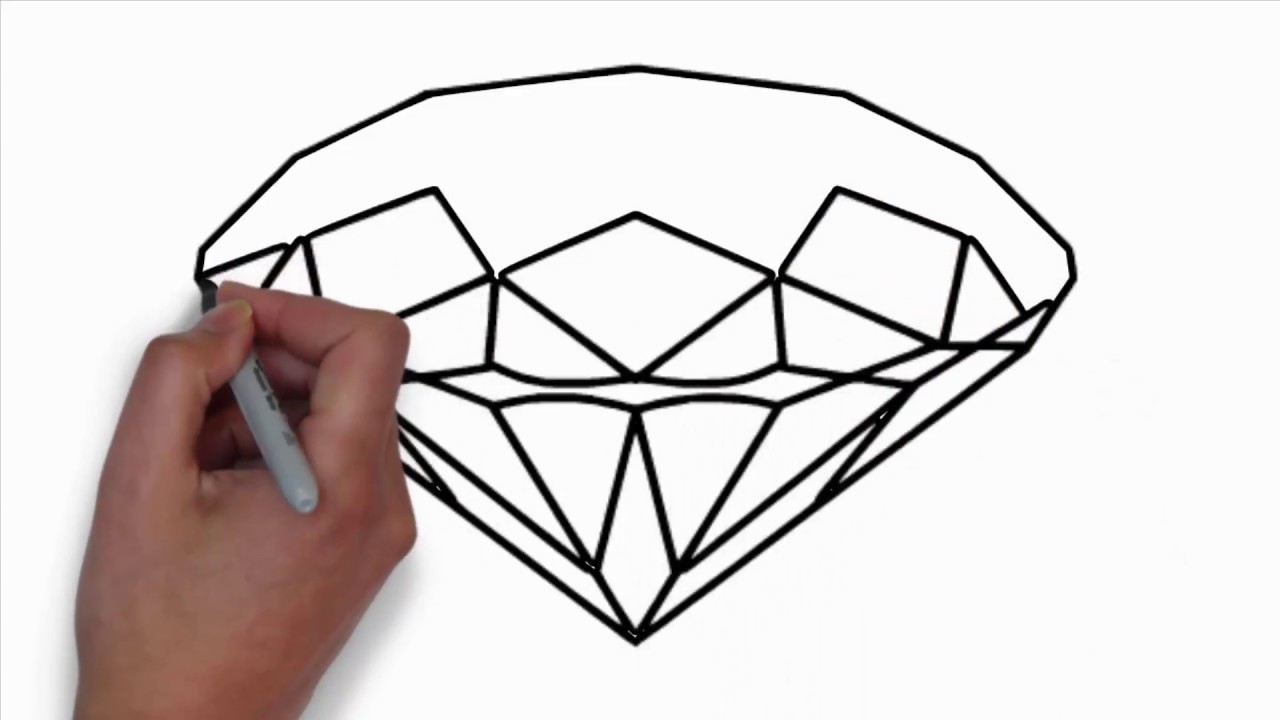 1280x720 How To Draw A Diamond Diamond Easy Draw Tutorial