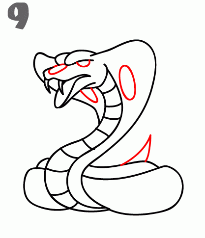 417x485 How To Draw A Cobra