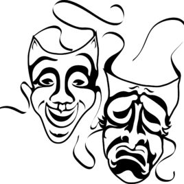 268x268 How To Draw Drama Masks Clipart Best Theatre Mask Coloring Page