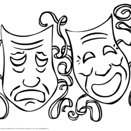 268x268 Theatre Mask Coloring Page Kids Drawing And Coloring Pages