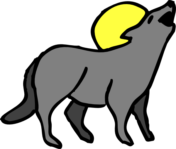 600x510 Howling Coyote Clip Art