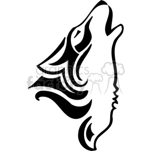 300x300 Royalty Free Wild Howling Wolf 010 385439 Vector Clip Art Image