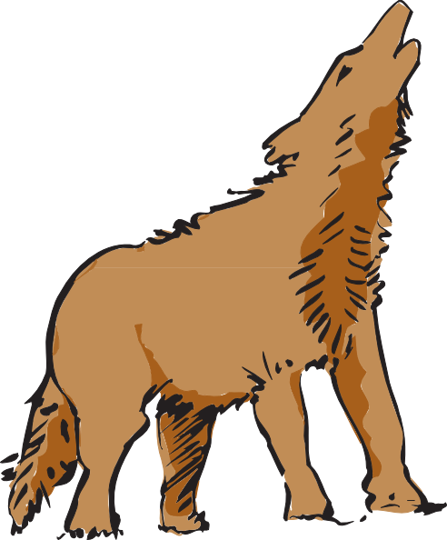 492x594 Howling Wolf Art Clip Art