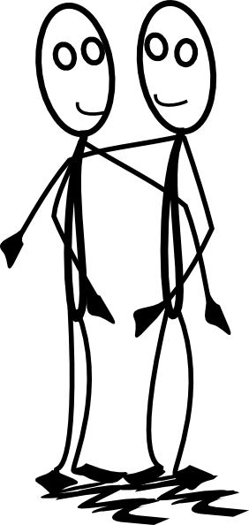 282x594 Stickman Hugging Clip Art