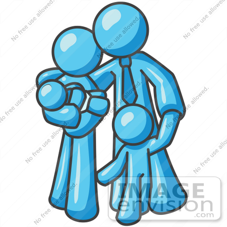 450x450 Clip Art Graphic Of A Sky Blue Family Hugging