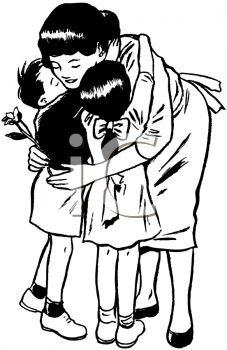 227x350 Hugging Mom Clipart