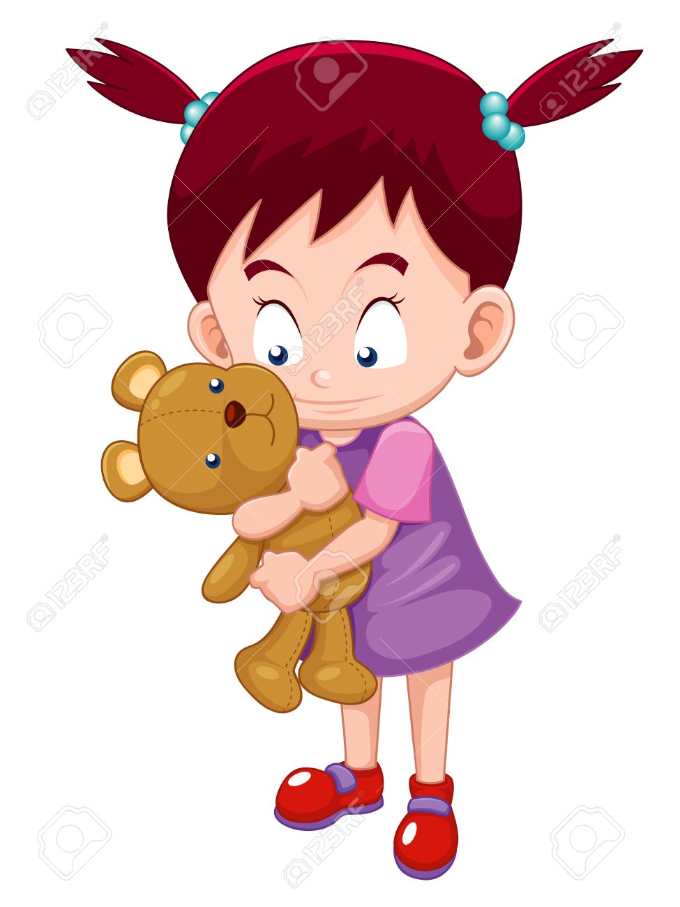975x1300 Illustration Of Girl Hugging Teddy Bear Royalty Free Cliparts