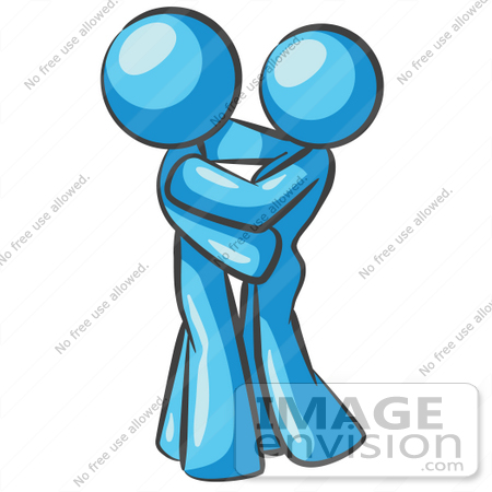 450x450 Clip Art Graphic Of A Sky Blue Couple Hugging