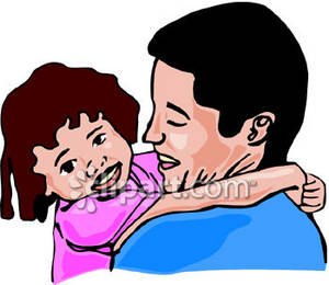 300x260 Dad Hugging His Daughter Clipart Picture