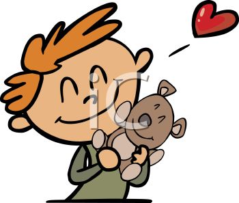 350x297 Royalty Free Clipart Image Boy Hugging His Teddy Bear