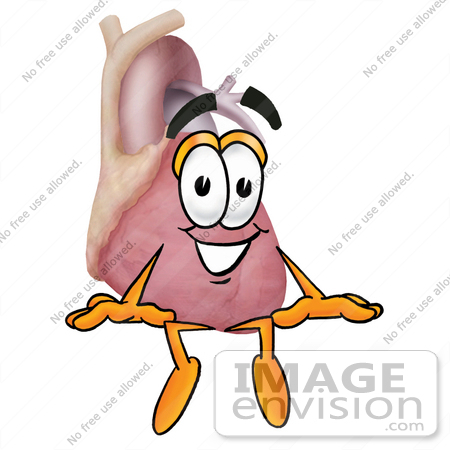450x450 Clip Art Graphic Of A Human Heart Cartoon Character Sitting