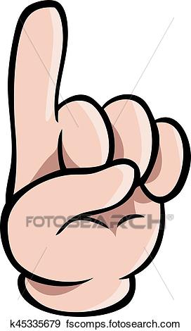 272x470 Clip Art Of Human Cartoon Hand Showing One Finger K45335679