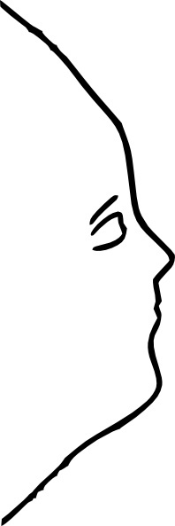 198x593 Human Face Sideview Outline Clip Art Free Vector In Open Office