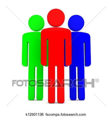 450x470 Stock Images Of Teem Of Three Coloured Human Figure K12501136