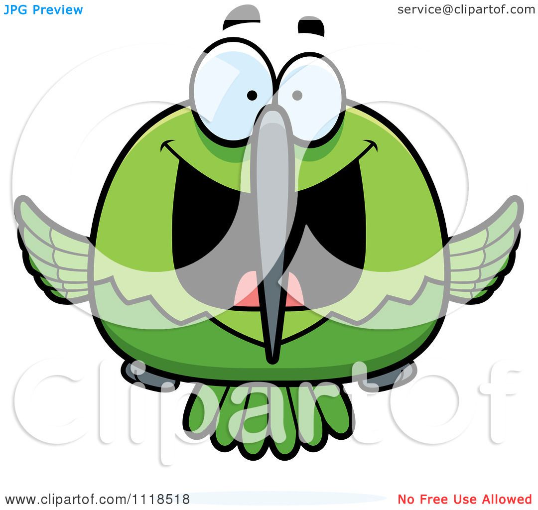 1080x1024 Cartoon Of An Excited Green Hummingbird