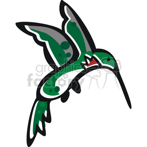 300x300 Royalty Free Cartoon Hummingbird 129100 Vector Clip Art Image