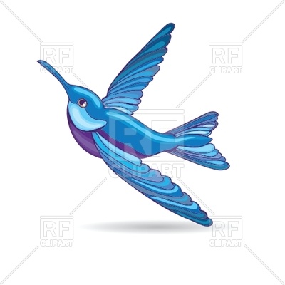 400x400 Blue Hummingbird Royalty Free Vector Clip Art Image
