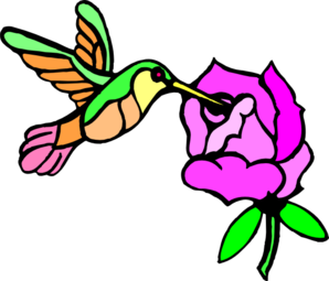 298x255 Hummingbird With Flower Clip Art