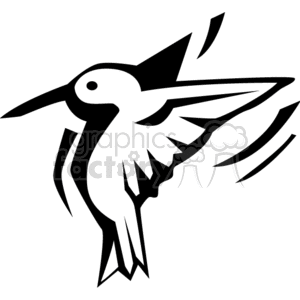 300x300 Royalty Free Black And White Hummingbird Silhouette 130468 Vector