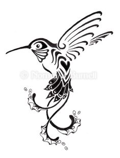 236x311 Drawn Hummingbird Abstract