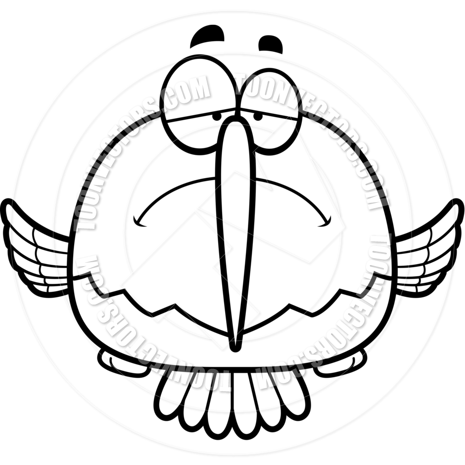 940x940 Cartoon Little Hummingbird Sad (Black And White Line Art) By Cory
