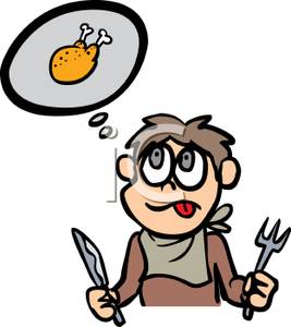 267x300 Hungry A Boy Thinking About Turkey Clipart Image