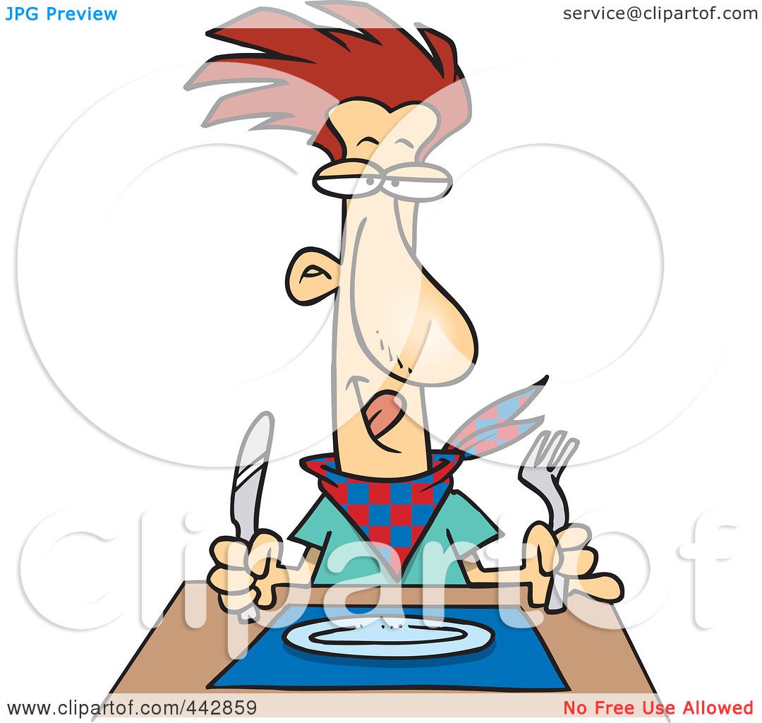 1080x1024 Royalty Free (Rf) Clip Art Illustration Of A Cartoon Hungry Man
