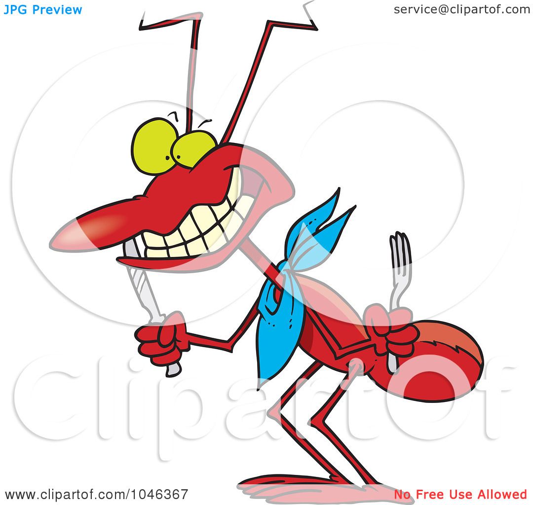 1080x1024 Royalty Free (Rf) Clip Art Illustration Of A Cartoon Hungry Ant By