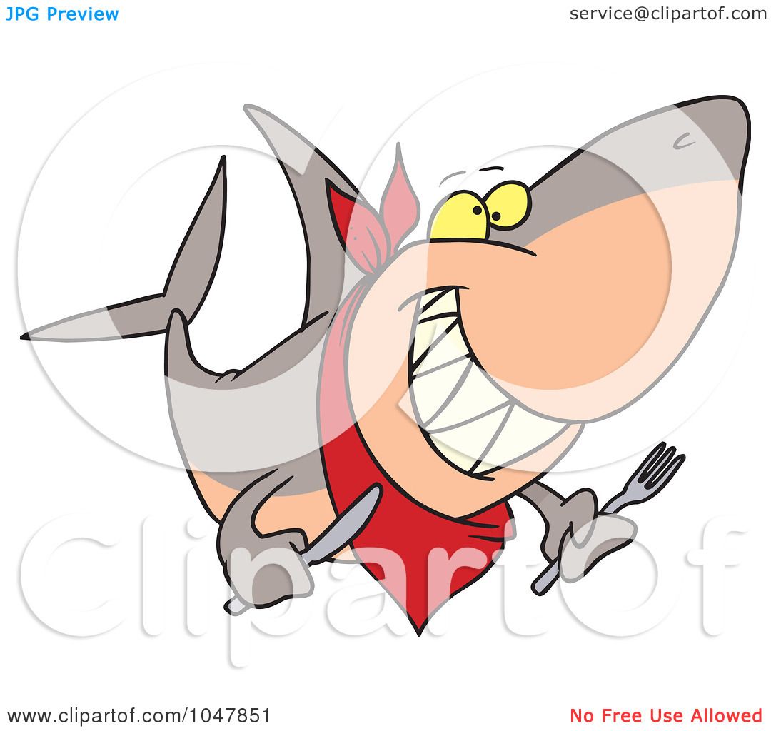 1080x1024 Royalty Free (Rf) Clip Art Illustration Of A Cartoon Hungry Shark