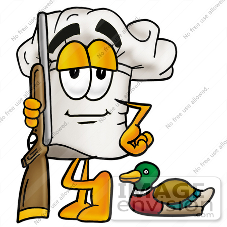 450x450 Clip Art Graphic Of A White Chefs Hat Cartoon Character Duck