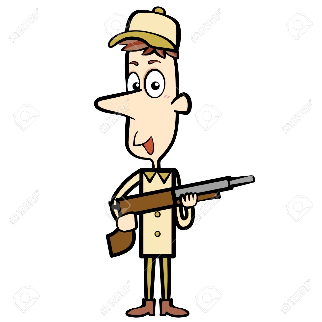 1300x1300 Cartoon Hunter With A Shotgun Royalty Free Cliparts, Vectors,