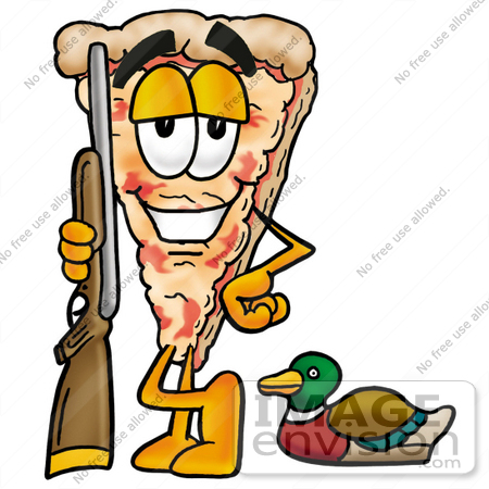 450x450 Clip Art Graphic Of A Cheese Pizza Slice Cartoon Character Duck