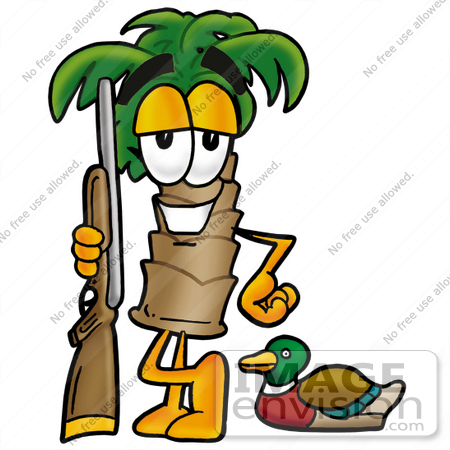 450x450 Clip Art Graphic Of A Tropical Palm Tree Cartoon Character Duck