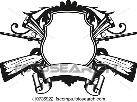 450x337 Clipart Of Frame Hunting Theme K10736922