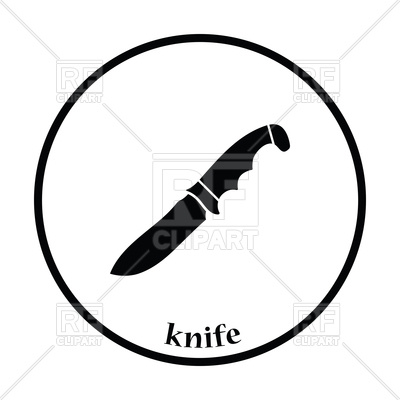 400x400 Thin Circle Design Of Hunting Knife Icon Royalty Free Vector Clip