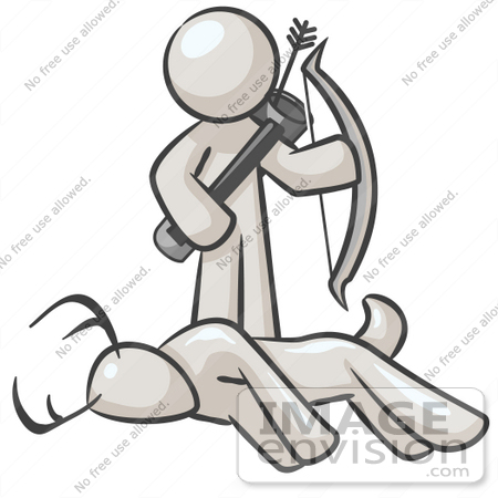 450x450 Clip Art Graphic Of A White Guy Character Hunting Deer