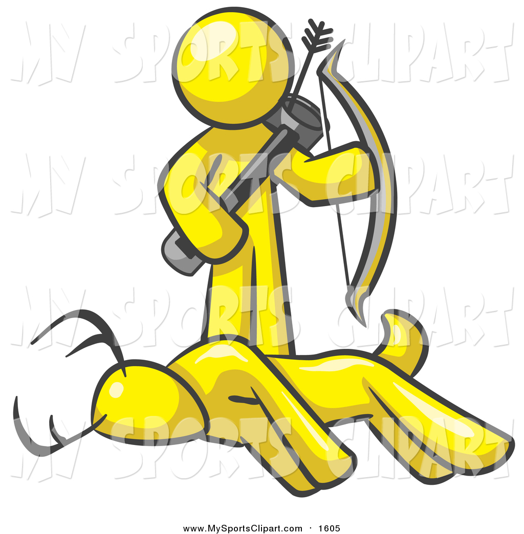 1024x1044 Sports Cliprt Of Yellow Hunter, Holding Bowndrrow Over