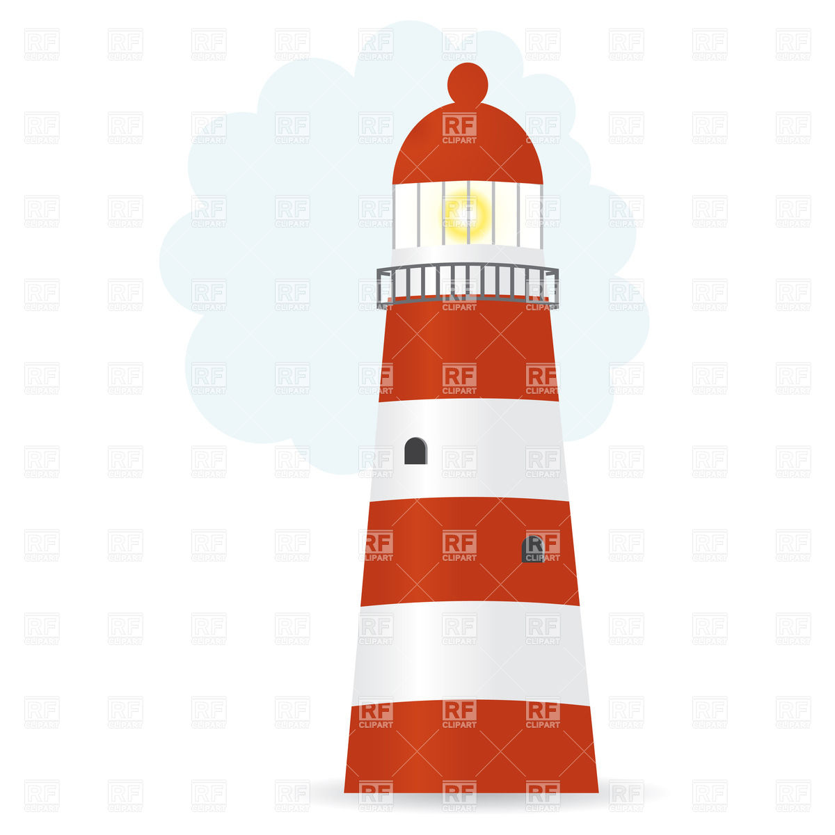 1200x1200 Lighthouse In Storm Against The Big Wave Royalty Free Vector Clip