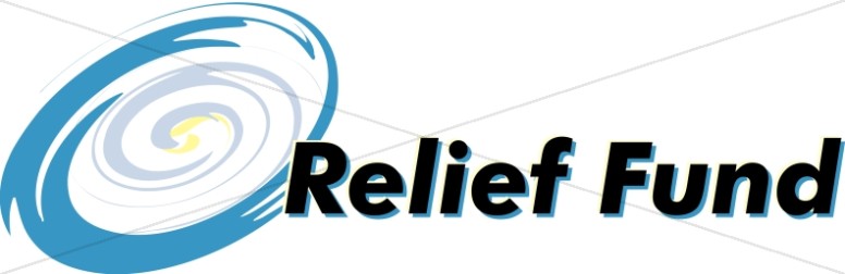 776x252 Blue Hurricane Symbol With Relief Fund Natural Disaster Clipart