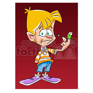 300x300 Royalty Free Kid With Hurt Finger 394258 Vector Clip Art Image