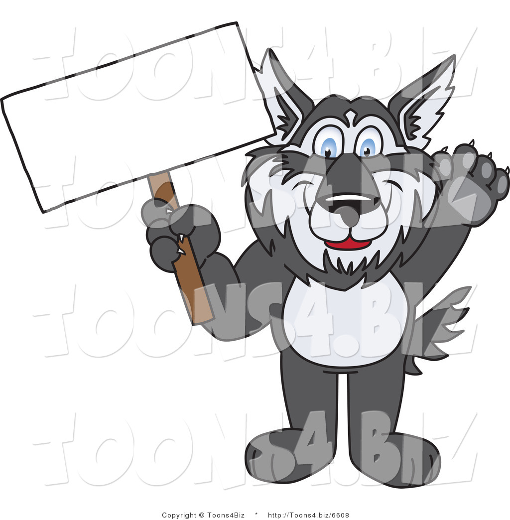 1024x1044 Vector Illustration Of A Cartoon Husky Mascot Holding A Blank Sign