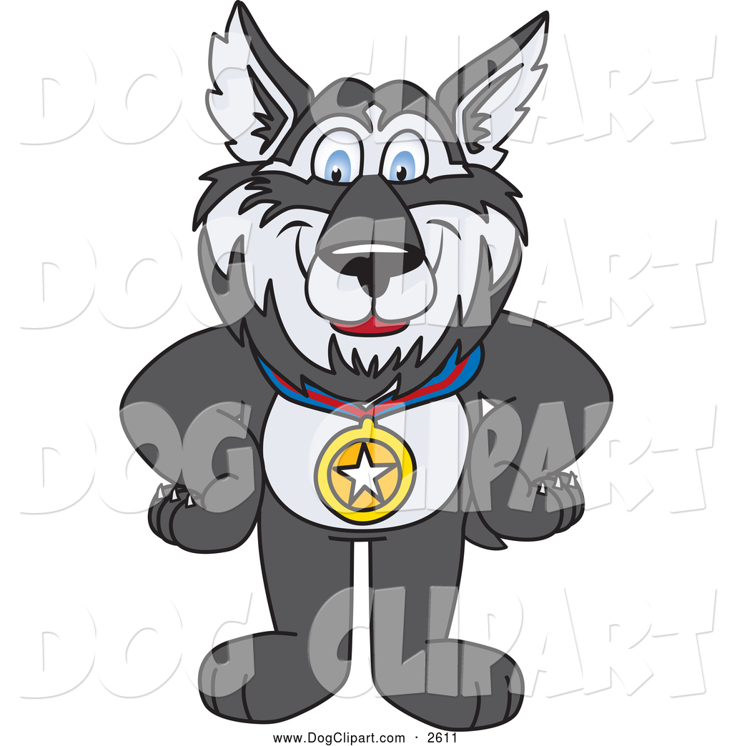 1024x1044 Clip Art Of A Husky Dog Wearing A Medal By Toons4biz