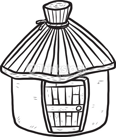 383x451 Hut Clip Art Black And White Clipart