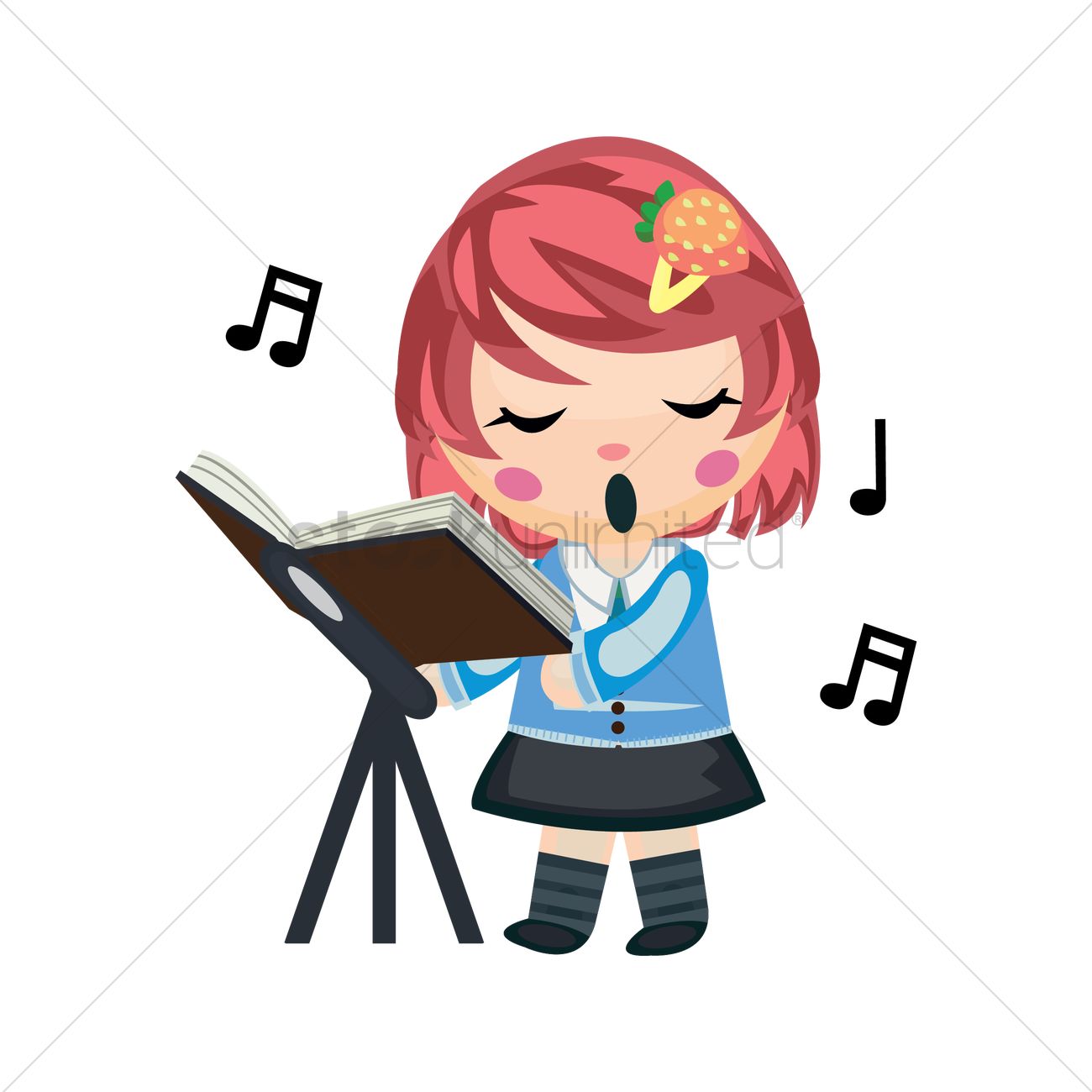 1300x1300 Free Girl Singing Song Vector Image