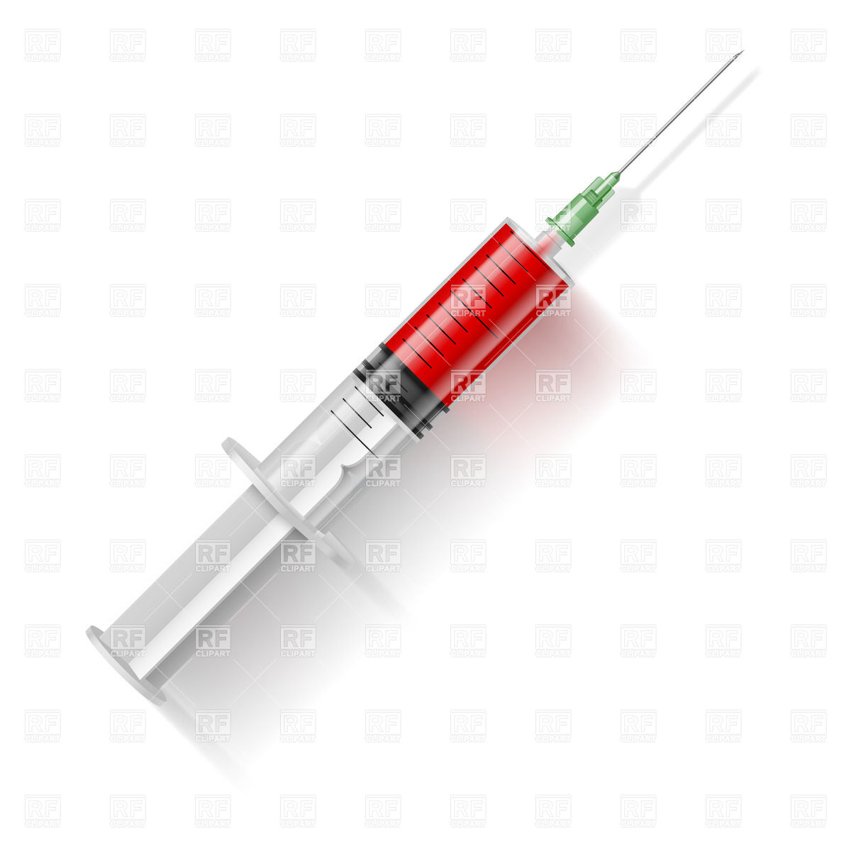 1200x1200 Medical Syringe With Blood Isolated On White Royalty Free Vector